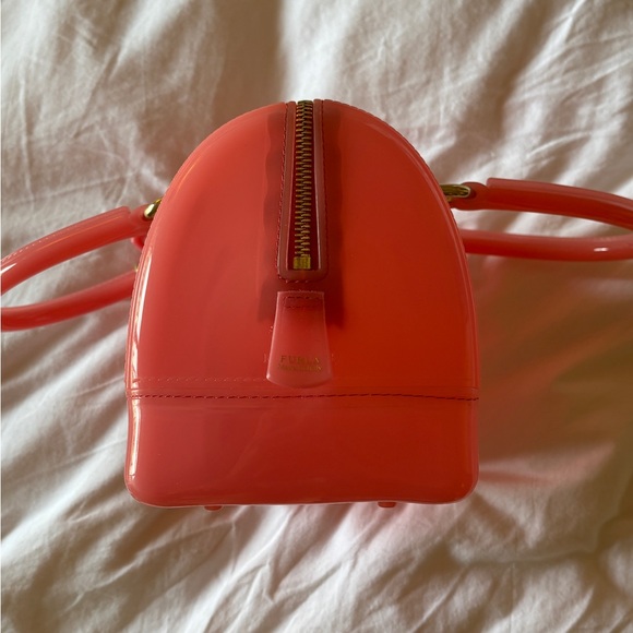 Furla Candy Bag Rubber Pink Top Handle - Picture 8 of 9